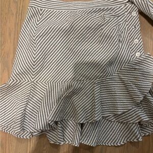 Veronica Beard Black and White Asymmetrical Trumpet Mini Skirt